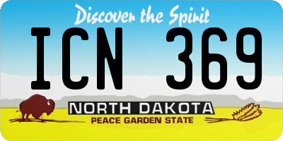 ND license plate ICN369