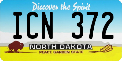 ND license plate ICN372