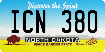 ND license plate ICN380