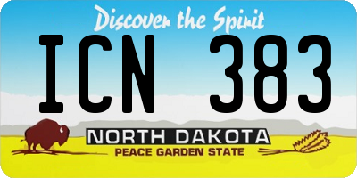 ND license plate ICN383