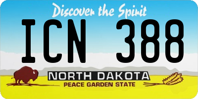 ND license plate ICN388