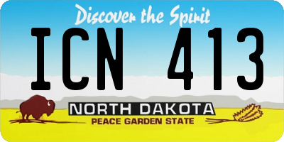 ND license plate ICN413