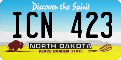 ND license plate ICN423