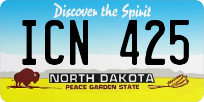 ND license plate ICN425