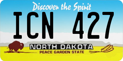ND license plate ICN427