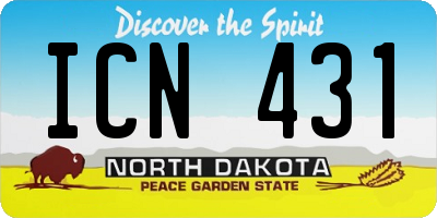 ND license plate ICN431