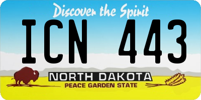 ND license plate ICN443