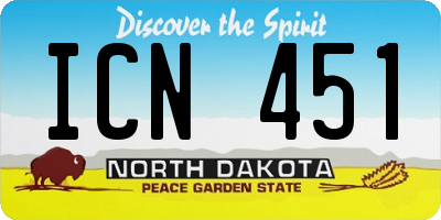 ND license plate ICN451