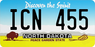 ND license plate ICN455
