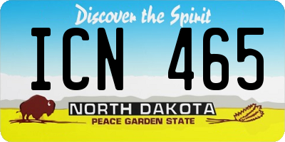 ND license plate ICN465