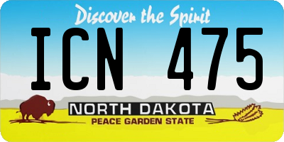 ND license plate ICN475