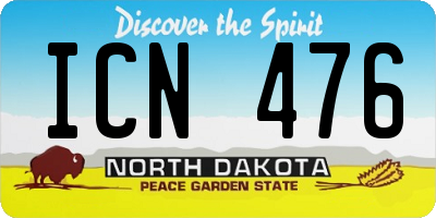 ND license plate ICN476