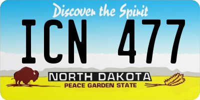 ND license plate ICN477