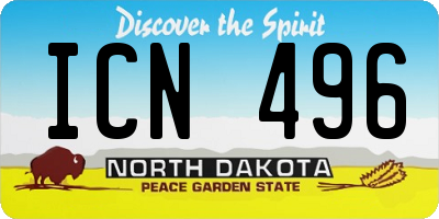 ND license plate ICN496