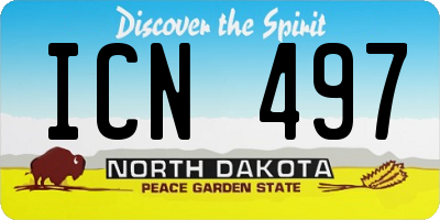 ND license plate ICN497