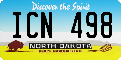 ND license plate ICN498