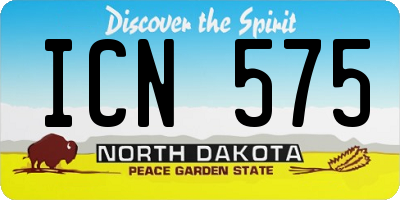 ND license plate ICN575
