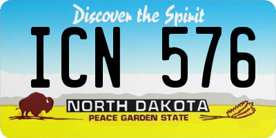 ND license plate ICN576