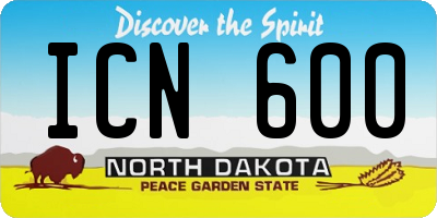ND license plate ICN600