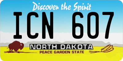 ND license plate ICN607