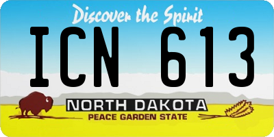 ND license plate ICN613