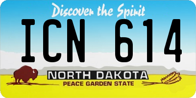 ND license plate ICN614