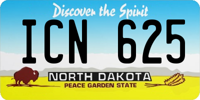 ND license plate ICN625