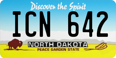 ND license plate ICN642