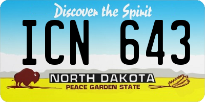 ND license plate ICN643