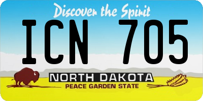 ND license plate ICN705
