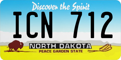 ND license plate ICN712
