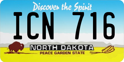ND license plate ICN716
