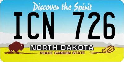ND license plate ICN726
