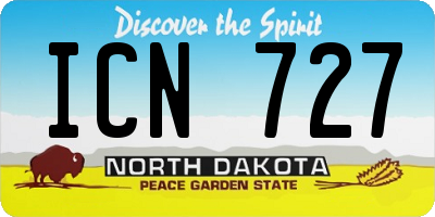 ND license plate ICN727