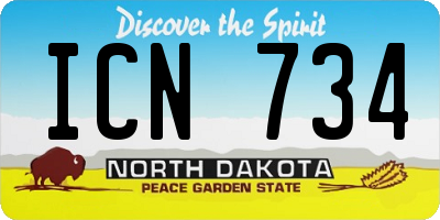 ND license plate ICN734
