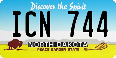 ND license plate ICN744