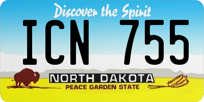 ND license plate ICN755