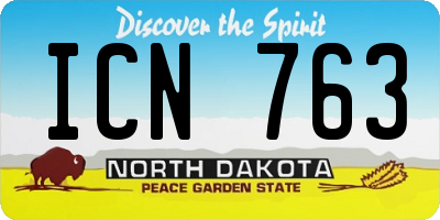 ND license plate ICN763