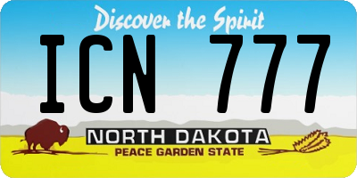 ND license plate ICN777