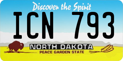 ND license plate ICN793