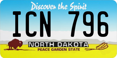 ND license plate ICN796