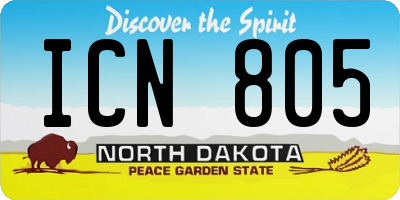 ND license plate ICN805
