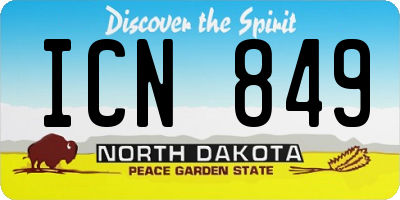 ND license plate ICN849