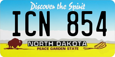 ND license plate ICN854