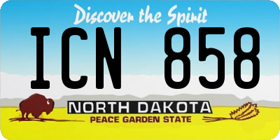 ND license plate ICN858