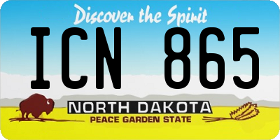 ND license plate ICN865