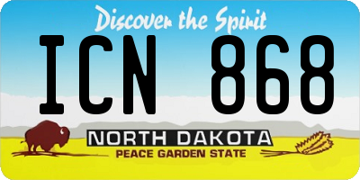 ND license plate ICN868