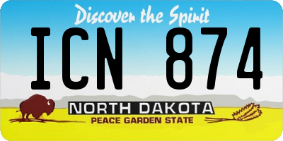 ND license plate ICN874