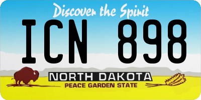 ND license plate ICN898