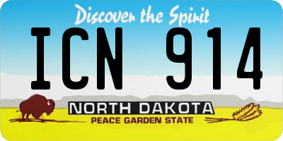 ND license plate ICN914